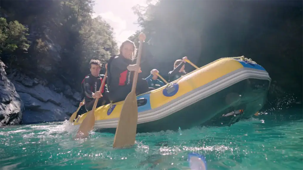 people in a River rafting adventure