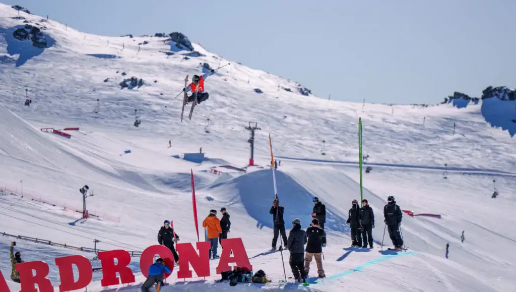 Snowboarders at the Winter Games in New Zealand